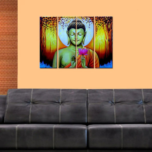 Meditating Buddha Modern Art Multiple Frame Canvas Wall Painting