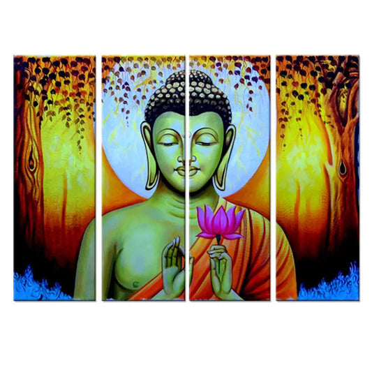 Meditating Buddha Modern Art Multiple Frame Canvas Wall Painting