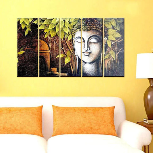 Meditating Peaceful Buddha Multiple Wooden Framed Canvas Wall Painting