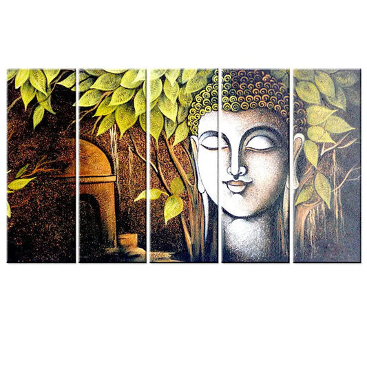 Meditating Peaceful Buddha Multiple Wooden Framed Canvas Wall Painting