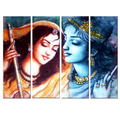 Beautiful Musical Love Krishna Meerabai Multiple Frame Canvas Wall Painting