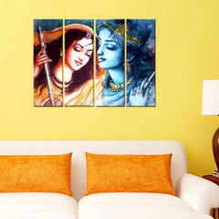 Beautiful Musical Love Krishna Meerabai Multiple Frame Canvas Wall Painting