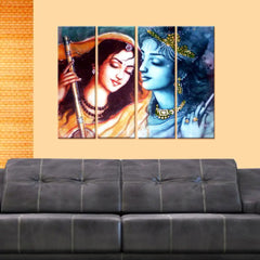 Beautiful Musical Love Krishna Meerabai Multiple Frame Canvas Wall Painting