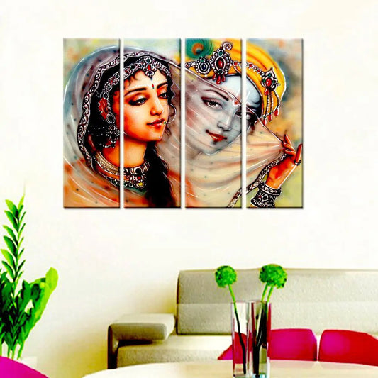 Krishna Meerabai Multiple Frame Canvas Wall Painting