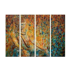 Lord Shiva Spiritual Multi Framed Canvas Wall Painting Set of 4