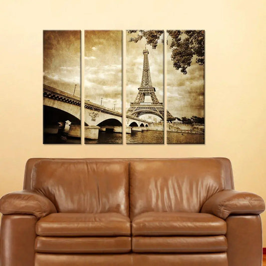 Beautiful Paris Eiffel Tower Multiple Frame Canvas Wall Painting