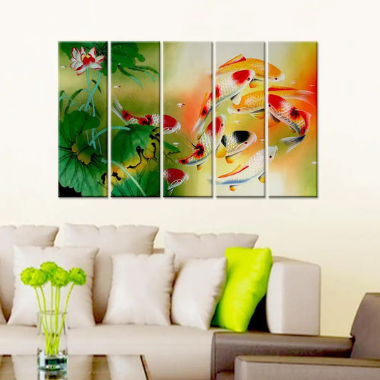 Colorful Fish Multiple Frame Panel Canvas Wall Painting