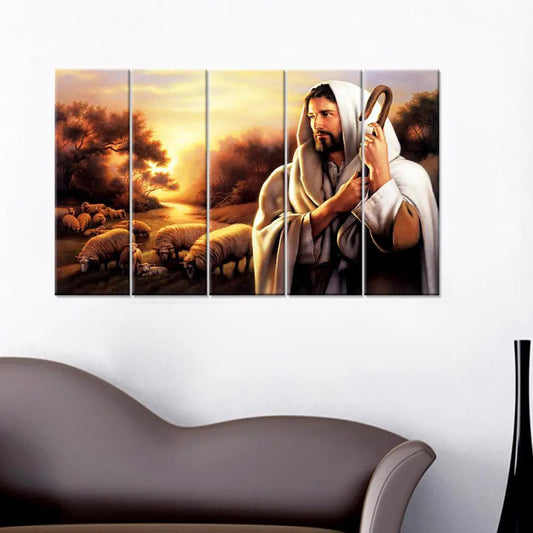 Jesus The Savior Religious Spiritual Multiple MDF Framed Canvas Wall Painting