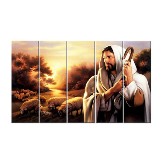 Jesus The Savior Religious Spiritual Multiple MDF Framed Canvas Wall Painting