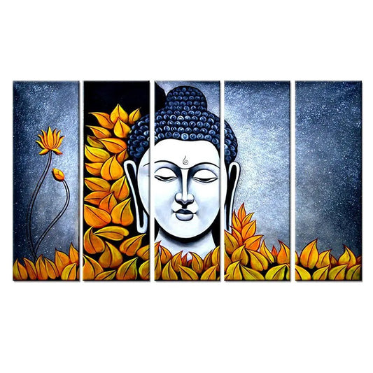 Lord Buddha Spiritual Stretched and Framed on Wood Canvas Print Wall Painting  for Living Room, Bedroom, Office Wall Decoration