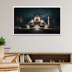 Blessed Ramadan Nights Serene Mosque Floating Frame Canvas Wall Painting