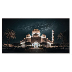 Blessed Ramadan Nights Serene Mosque Floating Frame Canvas Wall Painting