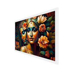 Radha Krishna Floating Framed Canvas Wall Painting