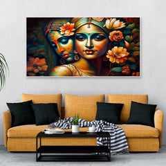 Radha Krishna Floating Framed Canvas Wall Painting