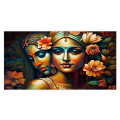 Radha Krishna Floating Framed Canvas Wall Painting