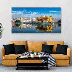 Golden Temple Floating Frame Canvas Print Wall Painting