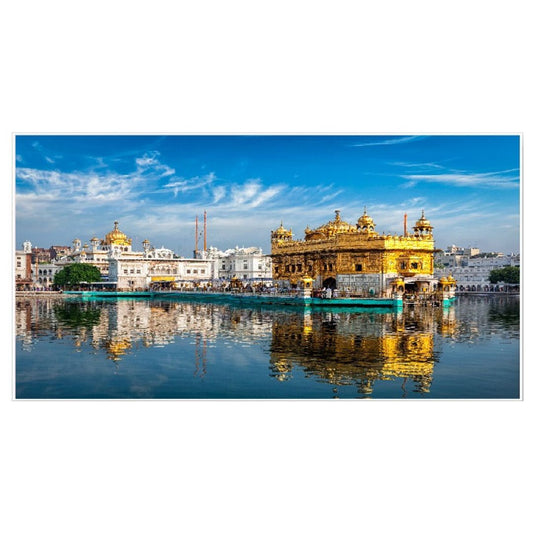 Golden Temple Floating Frame Canvas Print Wall Painting