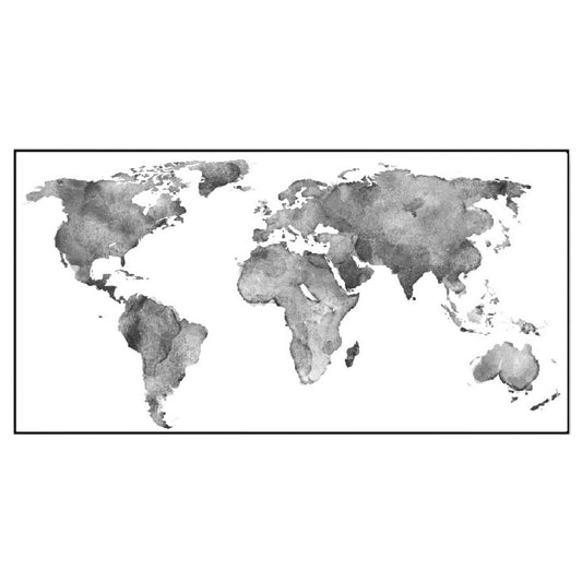 Global Perspectives World Map Floating Frame Canvas Wall Painting