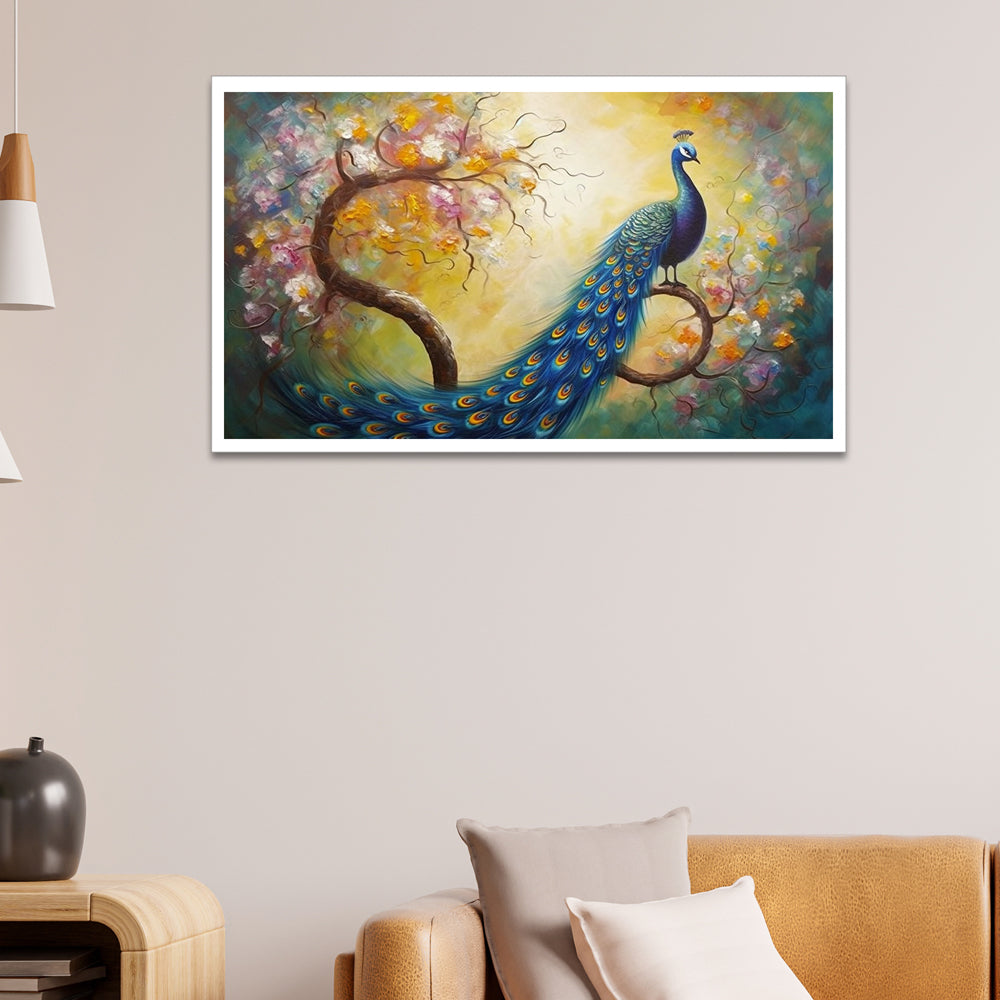 Beautiful Peacock Vastu Canvas Wall Painting