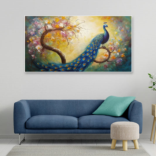 Beautiful Peacock Vastu Canvas Wall Painting