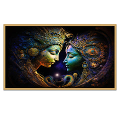 Love and Spiritual Serenity Radha Krishna Canvas Wall Painting