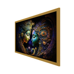 Love and Spiritual Serenity Radha Krishna Canvas Wall Painting