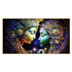 Love and Spiritual Serenity Radha Krishna Canvas Wall Painting