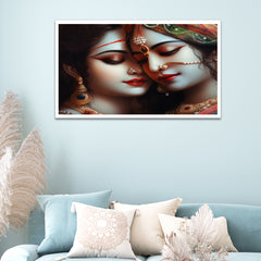 Radha Krishna Floating Framed Canvas Wall Painting