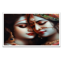 Radha Krishna Floating Framed Canvas Wall Painting