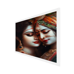 Radha Krishna Floating Framed Canvas Wall Painting