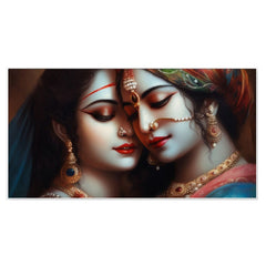 Radha Krishna Floating Framed Canvas Wall Painting