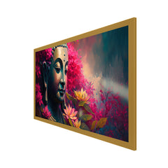 A Tranquil Artwork Radiating Peace and Spiritual Wisdom Enlightened Serenity Lord Buddha Floating Framed Canvas Wall Painting