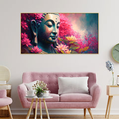 A Tranquil Artwork Radiating Peace and Spiritual Wisdom Enlightened Serenity Lord Buddha Floating Framed Canvas Wall Painting