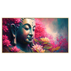 A Tranquil Artwork Radiating Peace and Spiritual Wisdom Enlightened Serenity Lord Buddha Floating Framed Canvas Wall Painting