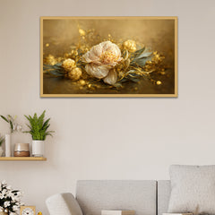 Blooms of Serenity Floral Canvas Floating Framed Wall Painting