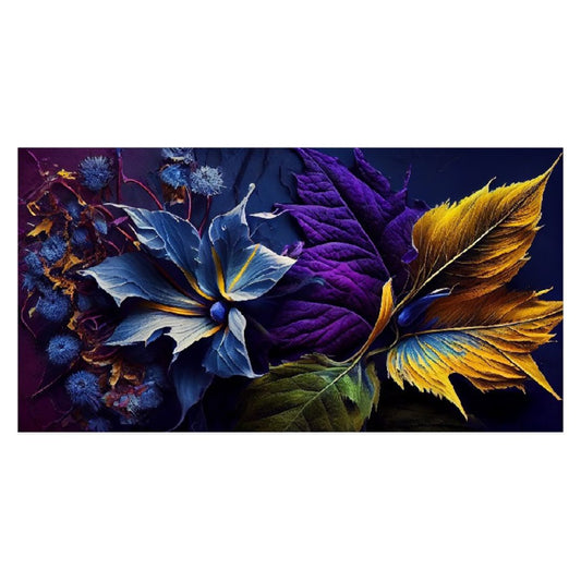 Beautiful Dark Leaf Multicolor Floating Frame Canvas Wall Painting