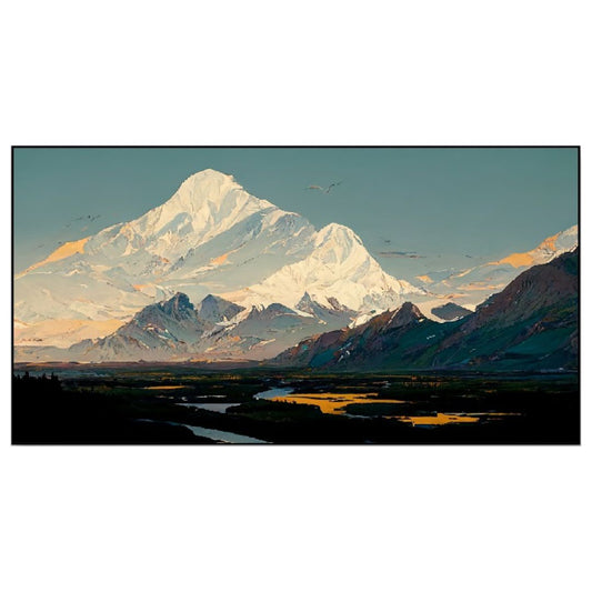 Scenic Mountains Split Floating Frame Canvas Wall Painting