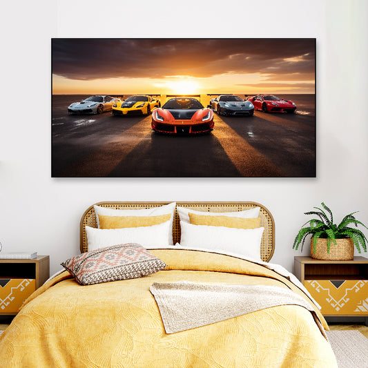 Fast Supercars Floating Frame Canvas Wall Painting