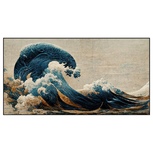 Great Wave off Kanagawa Floating Frame Canvas Wall Painting