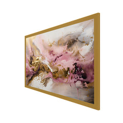 Abstract Background Pink and Gold Colorful Floating Frame Canvas Wall Painting