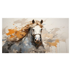 Beautiful Abstract Horse Art Golden Touch Floating Frame Landscape Canvas Wall Painting