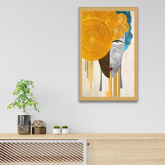 Modern Figure Floating Frame Abstract Geometric Art Canvas Wall Painting