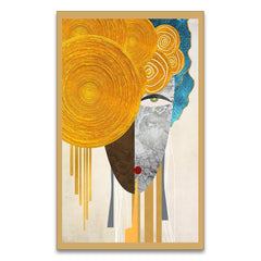 Modern Figure Floating Frame Abstract Geometric Art Canvas Wall Painting