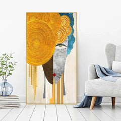 Modern Figure Floating Frame Abstract Geometric Art Canvas Wall Painting