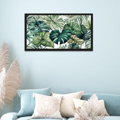 Tropical Green Plant Floating Frame Wall Painting