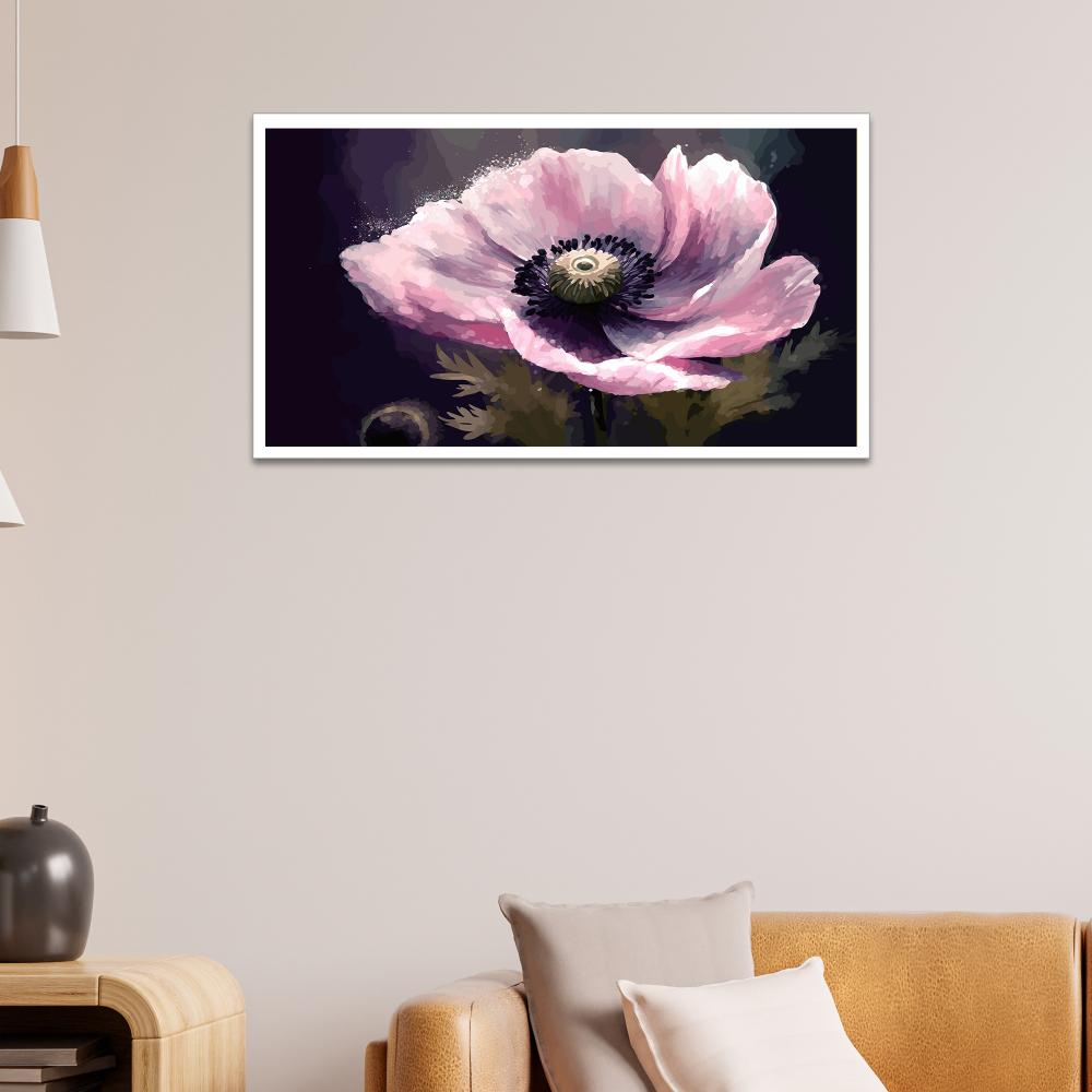 Pink Floral Painting for Home Decoration Nature Art Floating Framed Canvas Wall Painting