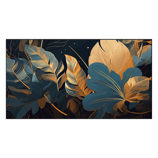 Golden Leaves Floating Framed Canvas Wall Painting