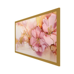 Pink Floral Floating Frame Canvas Wall Painting