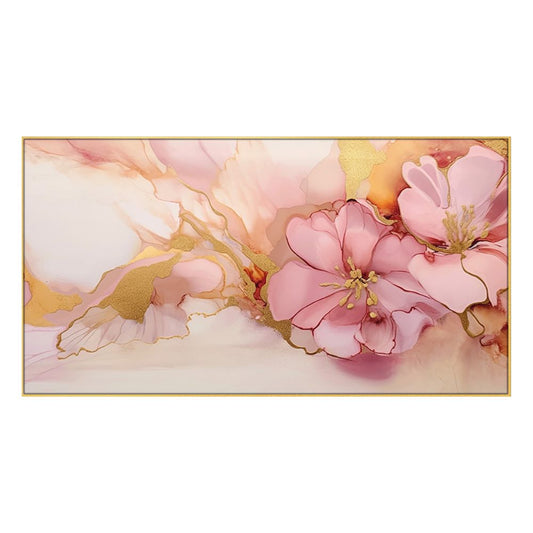 Pink Floral Floating Frame Canvas Wall Painting