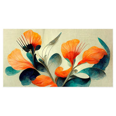 Beautiful Abstract Floral Canvas Floating Frame Painting for Home and Office Wall Décor